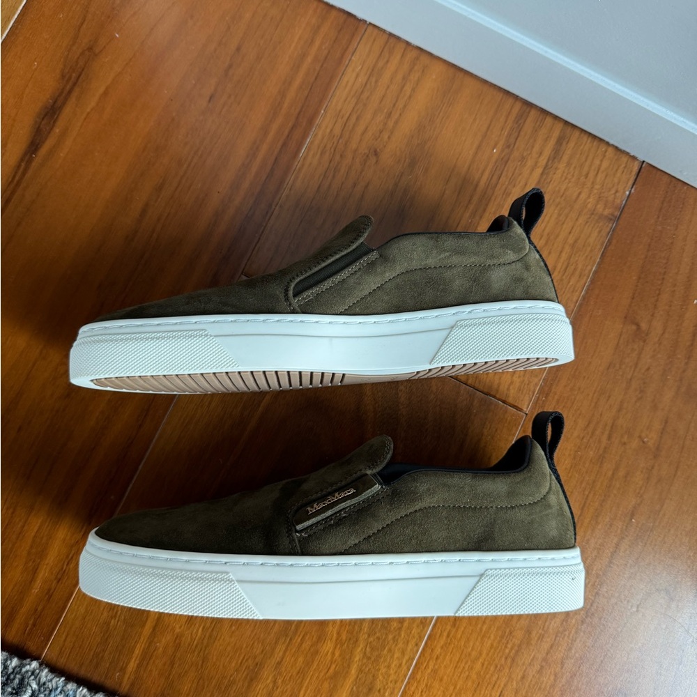 Olive Green Slip-On Sneakers
